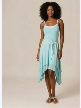 Lauren Ralph Lauren Aqua Tank Dress with White Trim Size S